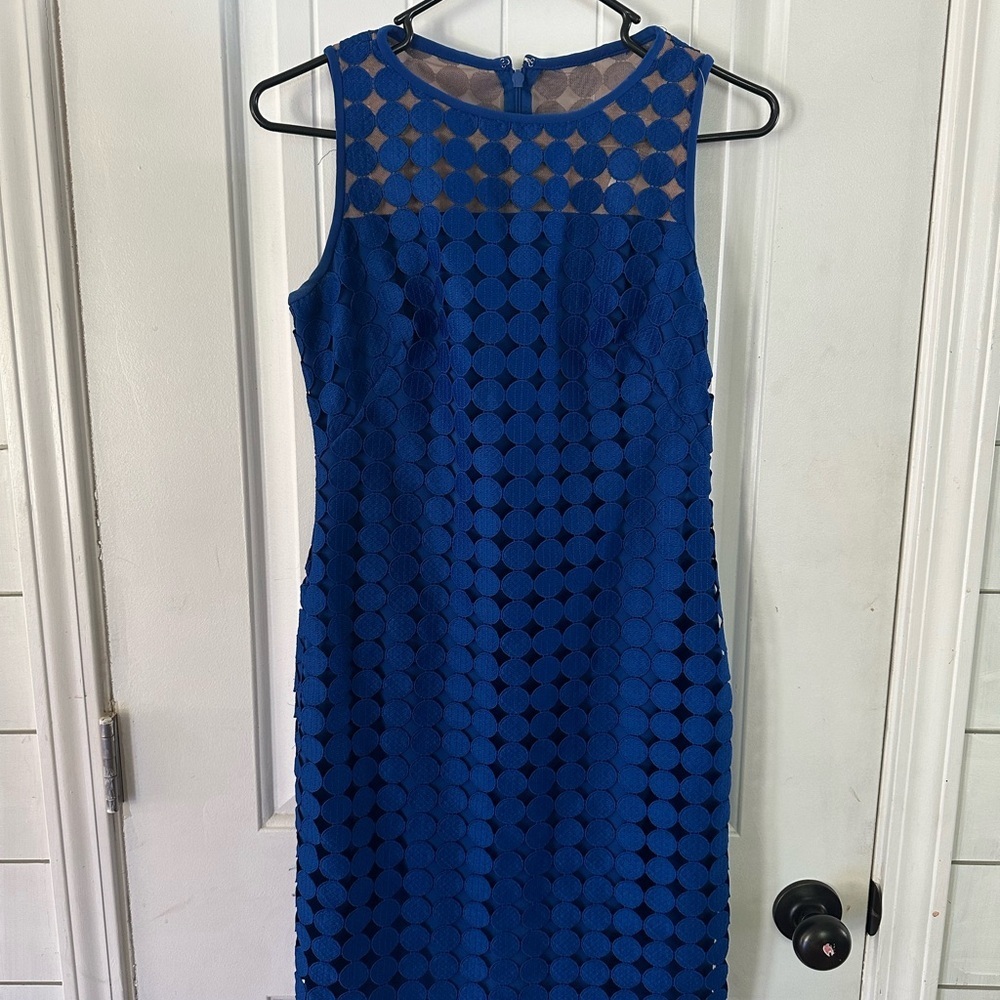 Ralph Lauren Royal Blue Geometric Midi Dress